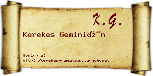 Kerekes Geminián névjegykártya