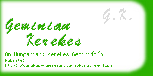 geminian kerekes business card